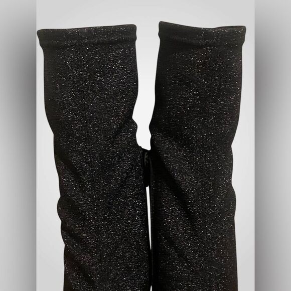 Giampaolo Viozzi ankle boot Luxe metallic black glitter sock boots NWOB size 7.5 - Picture 5 of 10